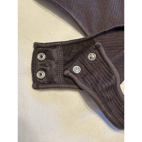 NEW SKIMS Stretch Ribbed Thong Bodysuit in Soot Brown Scoop Neck Tank Top NWT - Picture 3 of 5